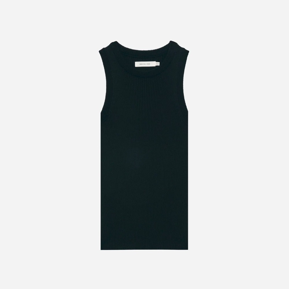 MIJEONG PARK Ribbed Knit Tank – Black